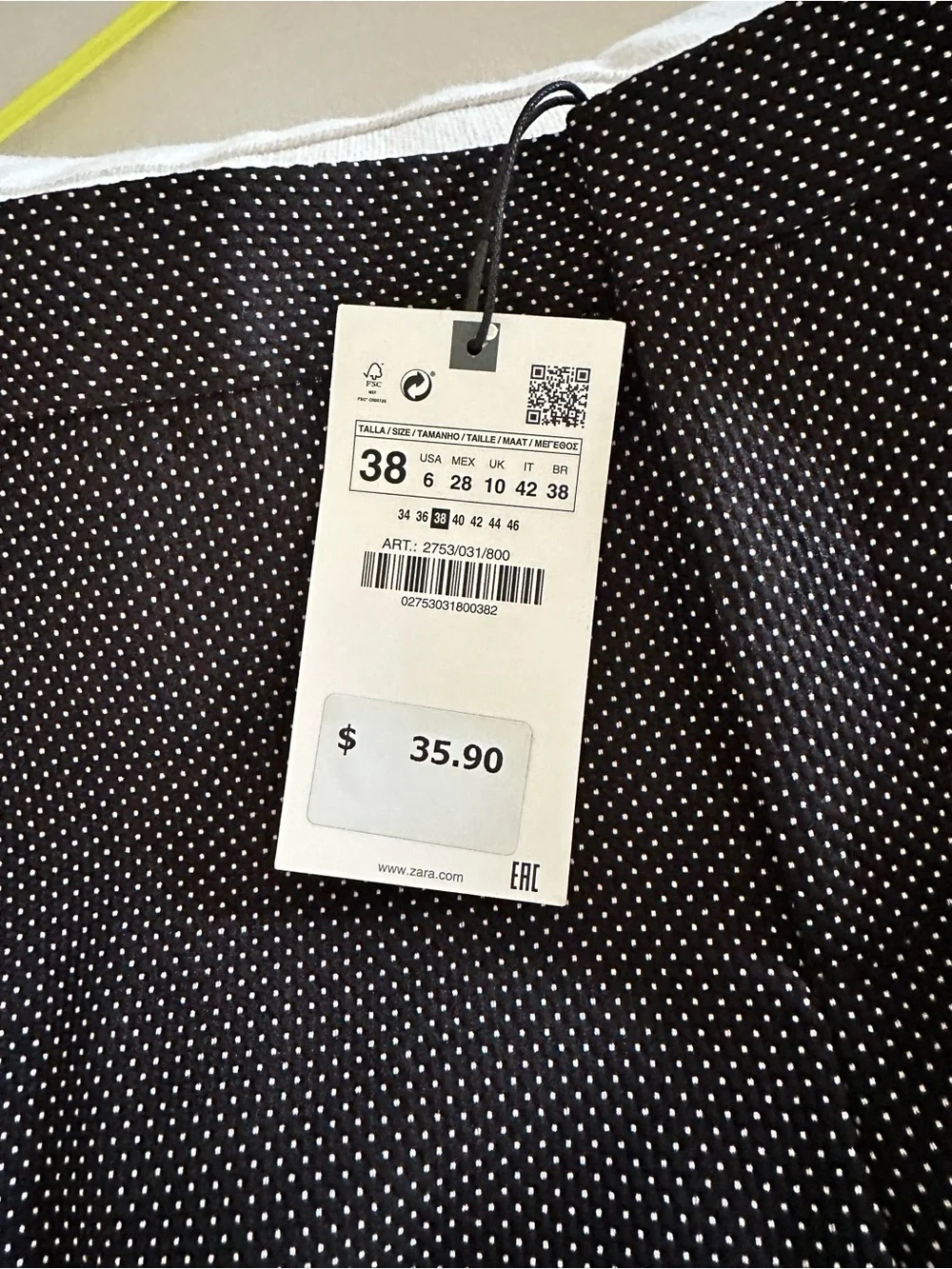 Zara Black Pindot Single-Button Women's Blazer (new with tags)
